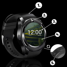Smartwatch večnamenska uro na kartici SIM z MICROSD MICROSD