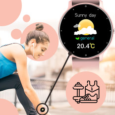 SmartWatch Women's Watch Waterproof Pedometer Hjertefrekvensmåling IPS 1.28 ''
