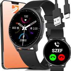 Smartwatch Αθλητισμός λειτουργική λειτουργία καθρέφτη ύπνου ύπνου μουσική 45mm - μαύρο