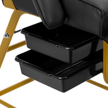 Cosmeticastoel 557G met cuvettes zwart — detail lade