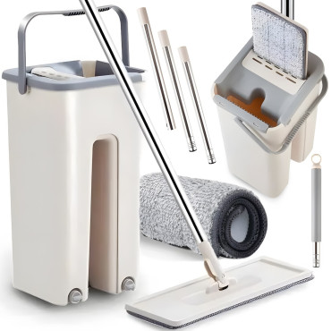Flat mop with two-door...