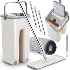 Flad mop med en tokammer guide klemmer 2 2x 4,5 l patroner