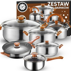 Ένα σύνολο γλάστρες κουζίνας με βραστήρα με πρόσοψη αερίου - 11 el.