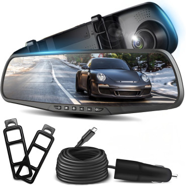 Κάμερα αυτοκινήτου με κινηματογράφο με ανίχνευση κίνησης πλήρης HD TF 12V καθρέφτη