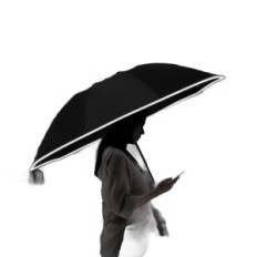 Guarda-chuva de dupla face com luz de lanterna LED Automatic Dobrável Guarda-chuva com luz de fundo para a noite resistente ao v