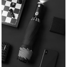 Parapluie double face avec parapluie pliante automatique de lampe de poche à LED avec rétroéclairage pour la résistance au vent 