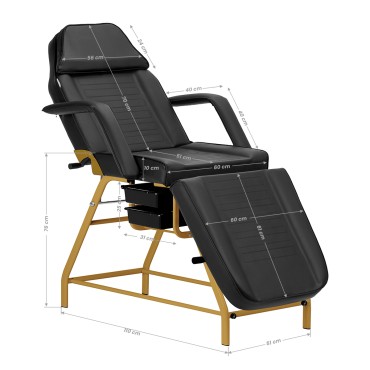 Poltrona cosmetica 557G con vaschette nera