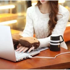 Luvas de USB aquecidas quentes brinde luvas de inverno com função de aquecimento de mão