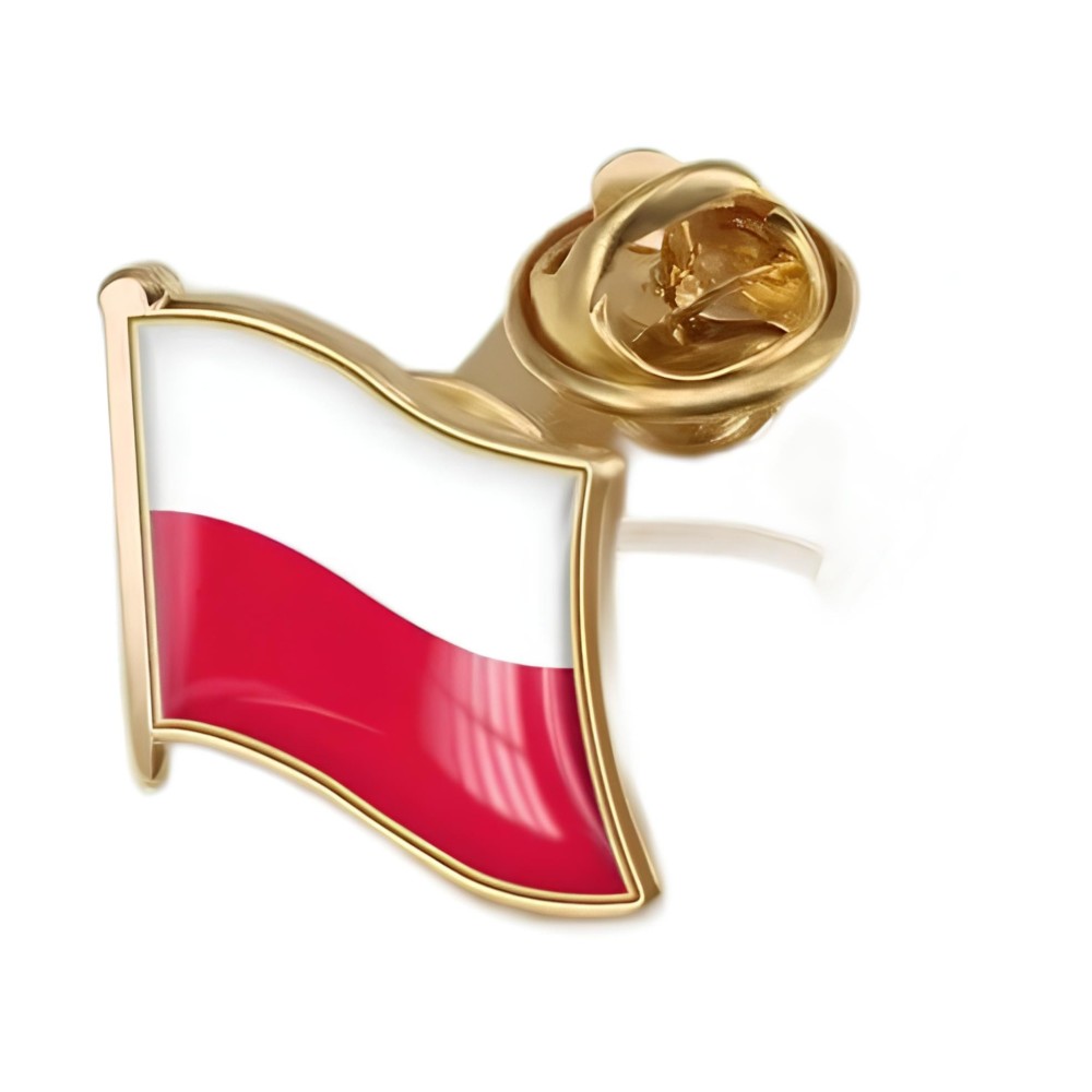 Polnische polnische polnische fahnen 19x18mm metall patriotische brosche flagge