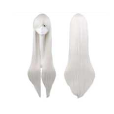 Lange witte pruiken rechte 100cm cosplay anime synthetisch haar voor het aankleden van een fotosessie