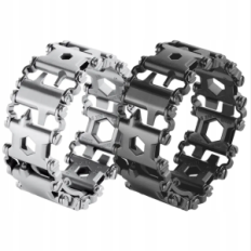 Bracelete multitool 29 Pulseira de aço da ferramenta de prata com ferramentas do EDC para o uso e a sobrevivência dos dias diári