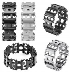 Bracelete multitool 29 Pulseira de aço da ferramenta de prata com ferramentas do EDC para o uso e a sobrevivência dos dias diári