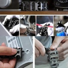 Multitool-Armband 29 Silber-Werkzeug-Stahl-Armband mit EDC-Werkzeugen für den Alltag und das Überleben