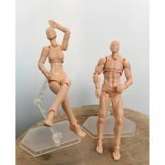 Set van Moving Models Beeldjes Mannequins 2 stks Beeldjes voor het tekening van het schetsen Posing Art Model