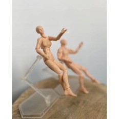 Sett med bevegelige modeller Figurines mannequins 2 stk Figuriner for å tegne sketching posing art modell