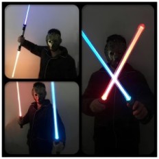 LED-Kit-Schlafs-Swords Star Wars 66cm 2-tlg-beleuchtete Lichtschwerter für Spaß- und Cosplayu-Stern-Fans-Kriege