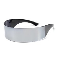 Occhiali da sole futuristici Argento Elegante occhiali UV400 con rivestimento a specchio, design alla moda Unisex