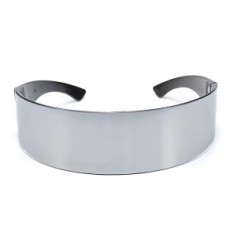 Futuristické sluneční brýle Silver Stylish UV400 brýle se zrcadlovým povlakem, módní design unisex