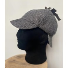 Sherlock Holmes Hat Deer Hunter 55cm Classic Detective Hat med bindestreck, perfekt för cosplay och stolar