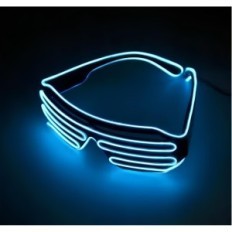 Gafas LED brillando en eventos Blue Neon Gafas de sol con luz de fondo LED para diversión, conciertos y noches