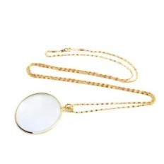 MAGGIORI D'ingrandimento Lente di ingrandimento Mobile 5x Gold Pendente elegante con magnifughe, gadget decorativo e pratico