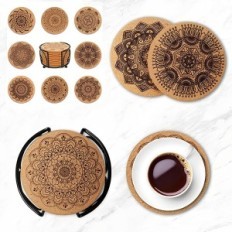 Rondelles de liège rondes sous tasses 12 pcs rondelles naturelles protégeant les surfaces contre la chaleur et l'humidité