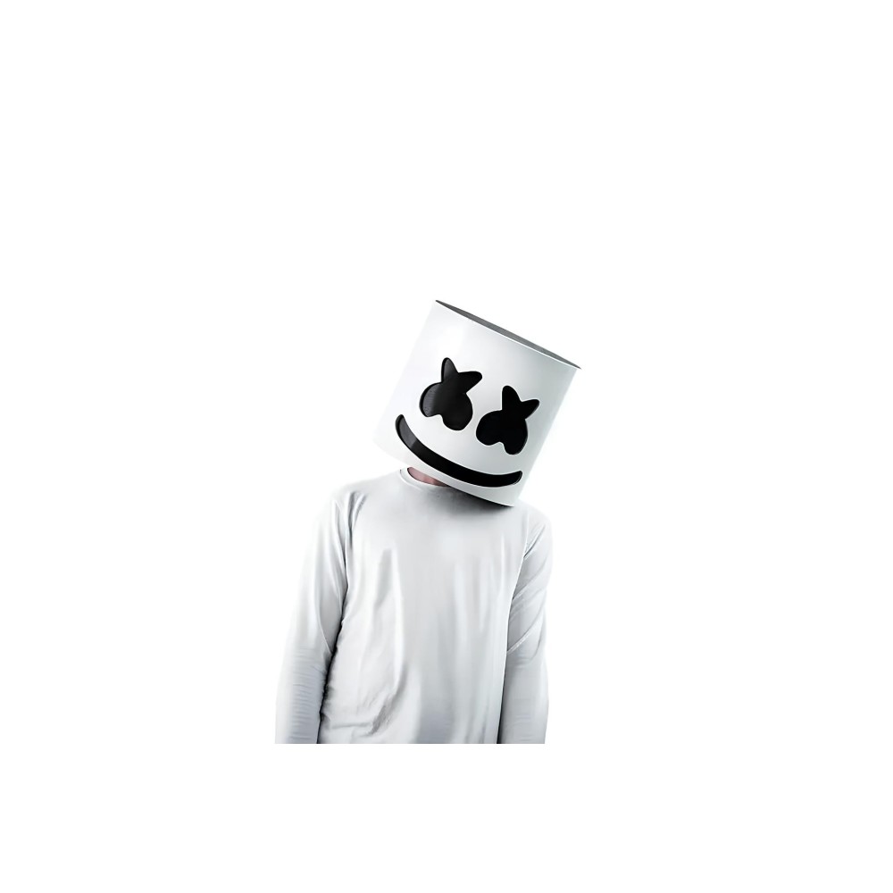 Marshmello-Maske glühende LED erscheint zuerst den amerikanischen Kopf, der mit den Pseudonym-Lichtern eindeutig erreichte