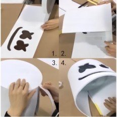 Masque Marshmello Glowowing LED est apparu une tête américaine qui est apparue clairement avec les lumières de pseudonyme