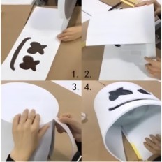 Masque Marshmello Glowowing LED est apparu une tête américaine qui est apparue clairement avec les lumières de pseudonyme