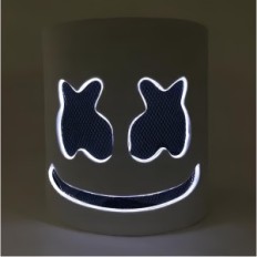 Marshmello Mask Glödande LED uppträdde först amerikanska huvudet som kom fram med pseudonymlamporna tydligt