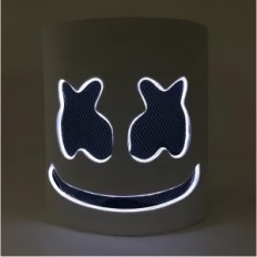 Marshmello Mask Glødende LED Først oppstod det amerikanske hodet som kom opp med pseudonymlysene tydelig