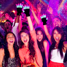 Gloves glowing in the dark LED flashing colored gloves with LED diodes for dancing, concerts and light shows