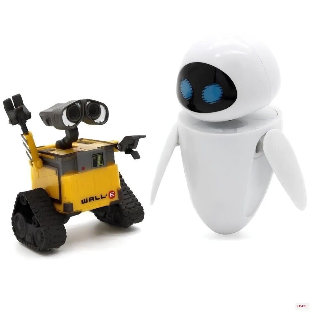 Conjunto de 2 figuras Wall-E e Ewa figuras realistas de personagens de um filme animado ideal para uma coleção e diversão