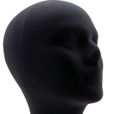 Mannequins of styrofoam head on hats Heading wigs for exposure
