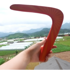 Australian wooden orange bumerang classic bumerang for fun and science throwing, made of wood