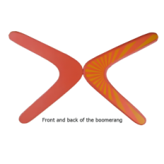 Australian wooden orange bumerang classic bumerang for fun and science throwing, made of wood