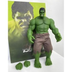 Uma grande estatueta hulk do universo vingadores 42cm brinquedo colecionável realista com elementos em movimento