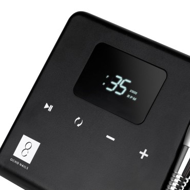 Perceuse à ongles noire OCHO TECHNIC 65W — gros plan commandes