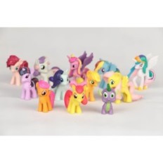 Um conjunto de figuras de pônei coloridas, para as crianças brincarem e colecionáveis, 12 pcs