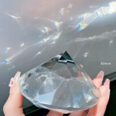 Diamond with crystal glass K9 decorative crystal diamond K9 with transparent glass, ideal for interior decor