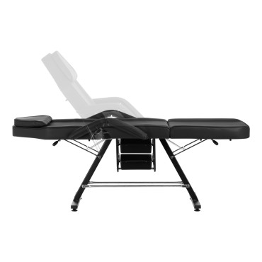 Sillon kozmetička stolica s posudicama crna — bočni pogled
