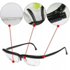 Lunettes de soleil Doublez la vision avec des verres de lecture universelle et de lunettes de Dali, avec un réglage de dioptrie 