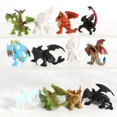 Satz von Abbildungen 12 PCs von einem Märchen, wie man eine Drachenfiguren von Drachen und Charakteren für den Sammelgrad traini