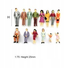 Figuras de personas 1:75 a los modelos y DIORAM 100 PC PC Miniatura realistas para maquetas, colas y proyectos arquitectónicos
