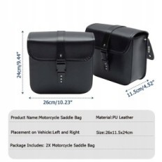 Motorfiets tas 24х26х11 cm Zwart Grote 2 stuks Waterdichte zijzijn op motor of scooter