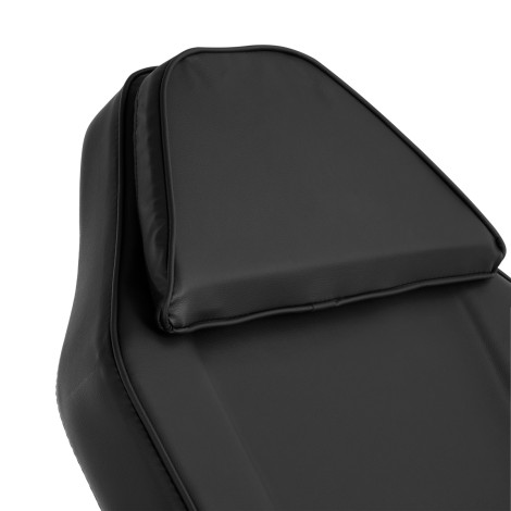 Cadeira cosmética Sillon com cubetas preta — close-up da cabeça