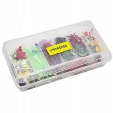 Przynęta wędkarska Zestaw Skrzynka 141 szt komplet przynęt, haczyków i akcesoriów w pudełku dla wędkarzy na spinning i spławik