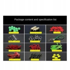 Fiskeri agn sæt boks 141 stk. Sæt med lokker, kroge og tilbehør i en kasse til lystfiskere på spinning og flyde