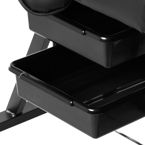 Kozmetični stol Sillon s kuvetami, črn — povečava predala