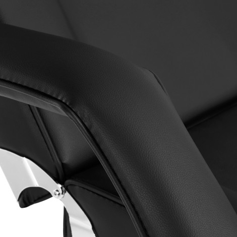 Poltrona estetica Sillon con cuvette nera — primo piano del bracciolo